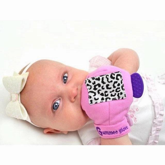 Gummee Double Pack Teething Mitten Yellow and Pink