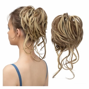 Hair Bun Synthetic Messy Bun Elastic Hairpieces Curly Scrunchie Black Blonde Brown Natural Hair Chignon Updo Donut Fake Hair For Women Chignon Hairpieces(10H86)