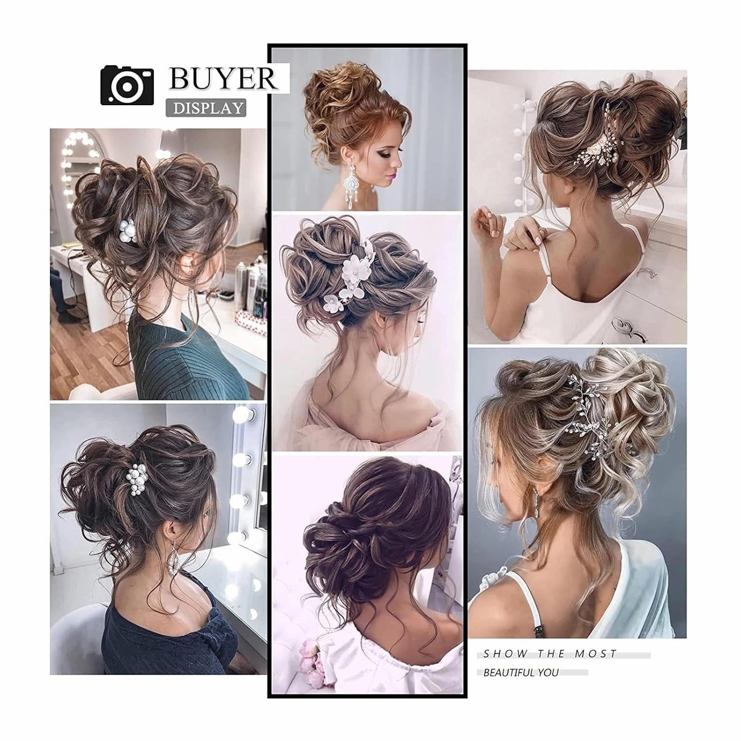 Hair Bun Synthetic Messy Bun Elastic Hairpieces Curly Scrunchie Black Blonde Brown Natural Hair Chignon Updo Donut Fake Hair For Women Chignon Hairpieces(10H86)
