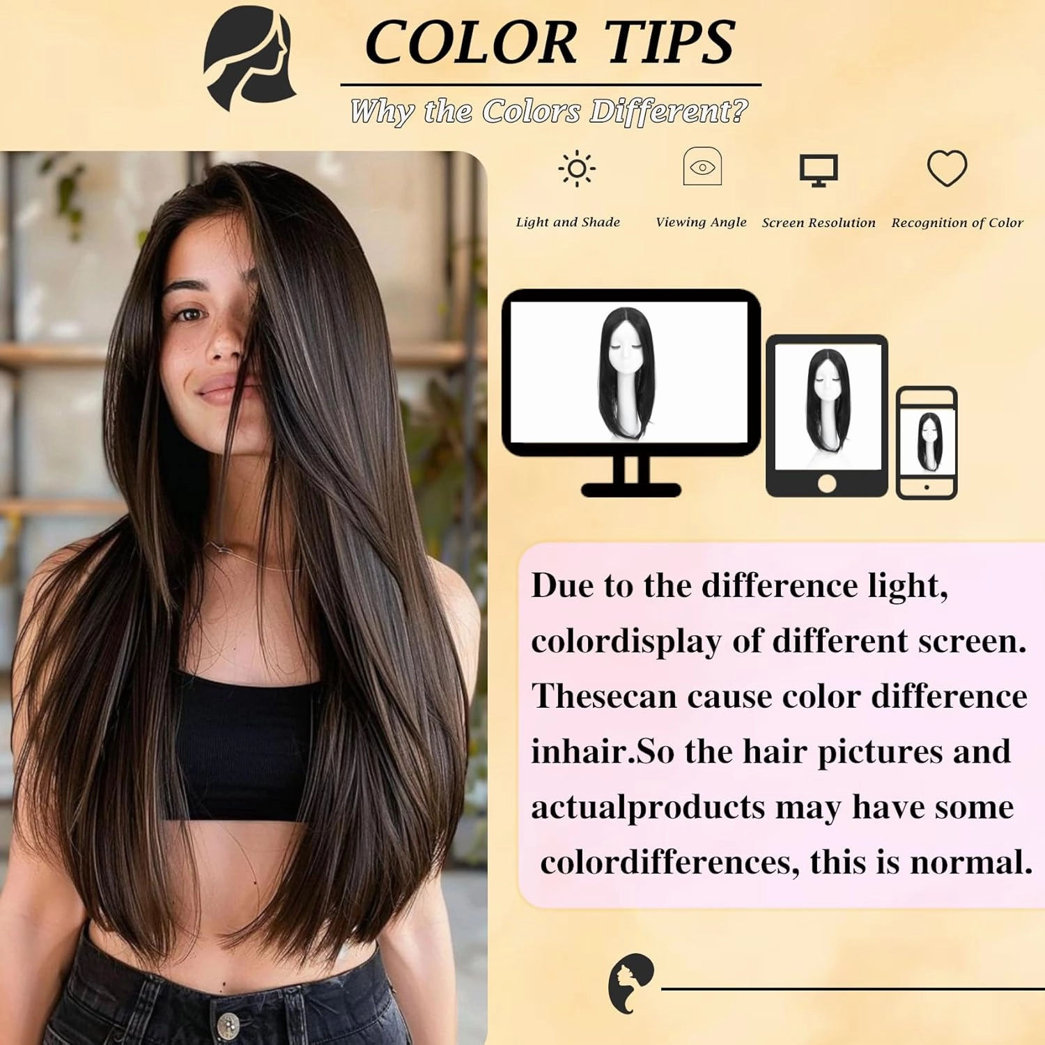 Hair Topper 360° 3D for Women with Thinning Hair, 6“×5.5“large 20 Inch Long Clip-in lace Toppers with Natural Side Bangs (Brown)
