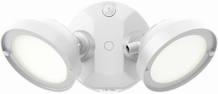 HALO TGS Outdoor LED Dusk to Dawn-Flood & Security Light Twin Round Head White