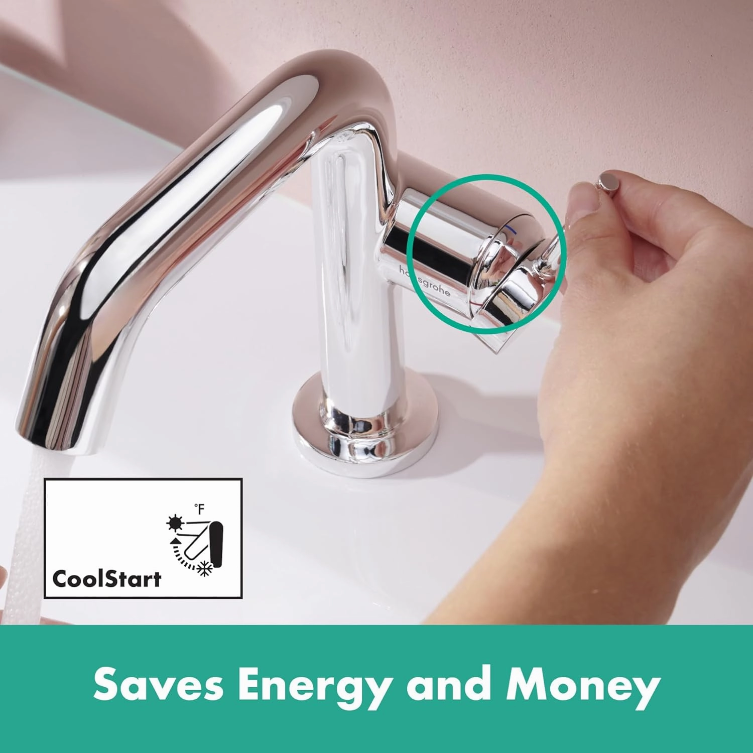 hansgrohe Tecturis S -Handle -Hole 6-inch Tall Bathroom Sink Faucet in Chrome, 73321001