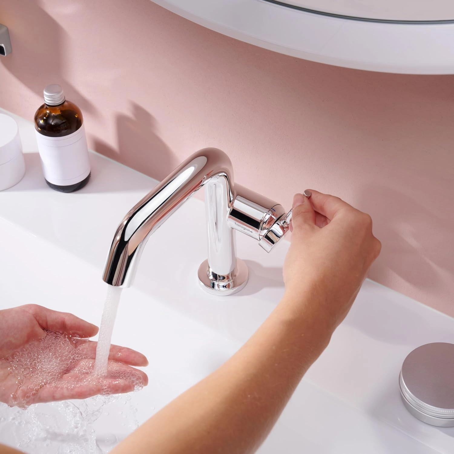 hansgrohe Tecturis S -Handle -Hole 6-inch Tall Bathroom Sink Faucet in Chrome, 73321001