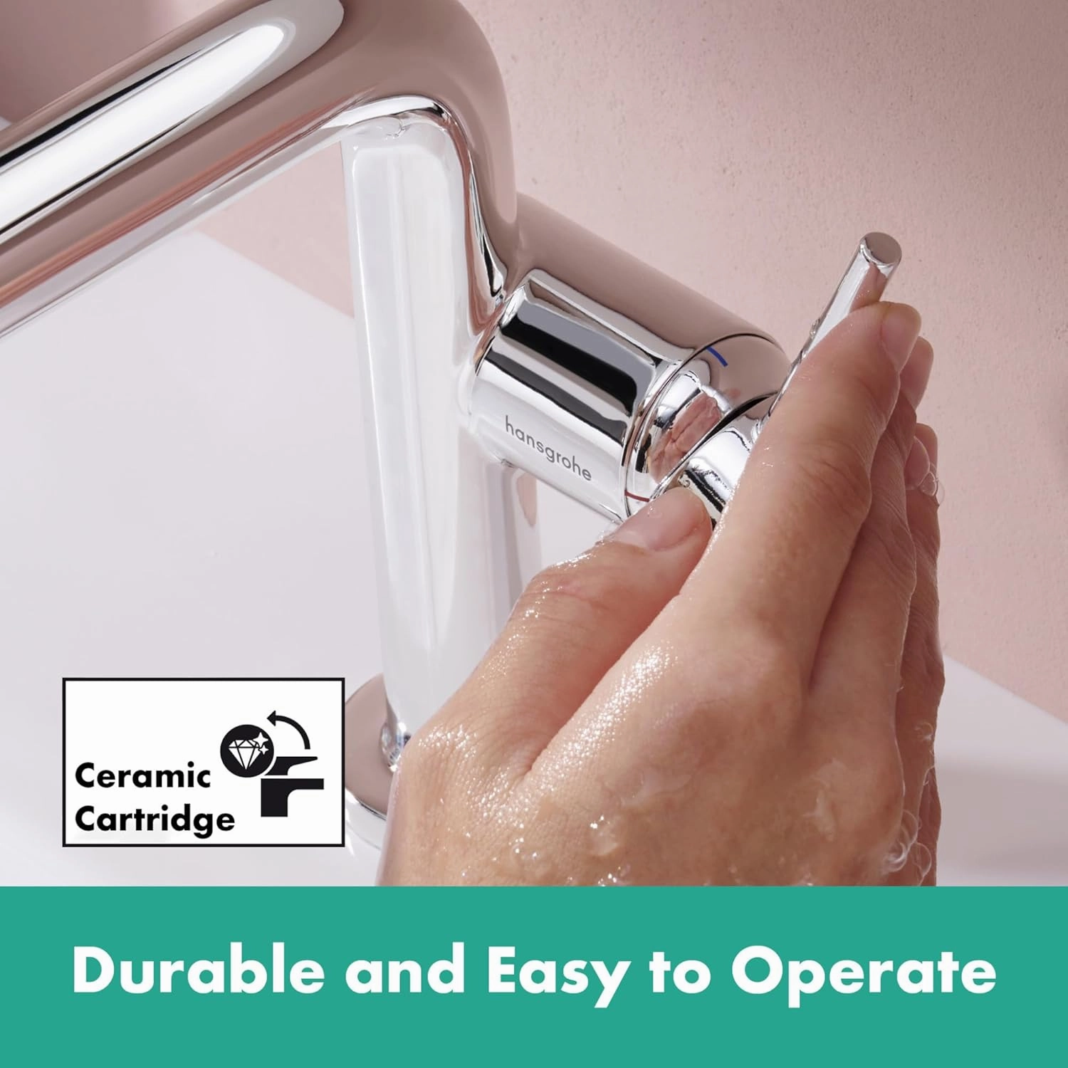 hansgrohe Tecturis S -Handle -Hole 6-inch Tall Bathroom Sink Faucet in Chrome, 73321001