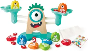 Hape Math Monster Scale Toy| 22 PCs Cute Counting Math Toy| STEM Educational Learning Counting Math Games for Preschool
