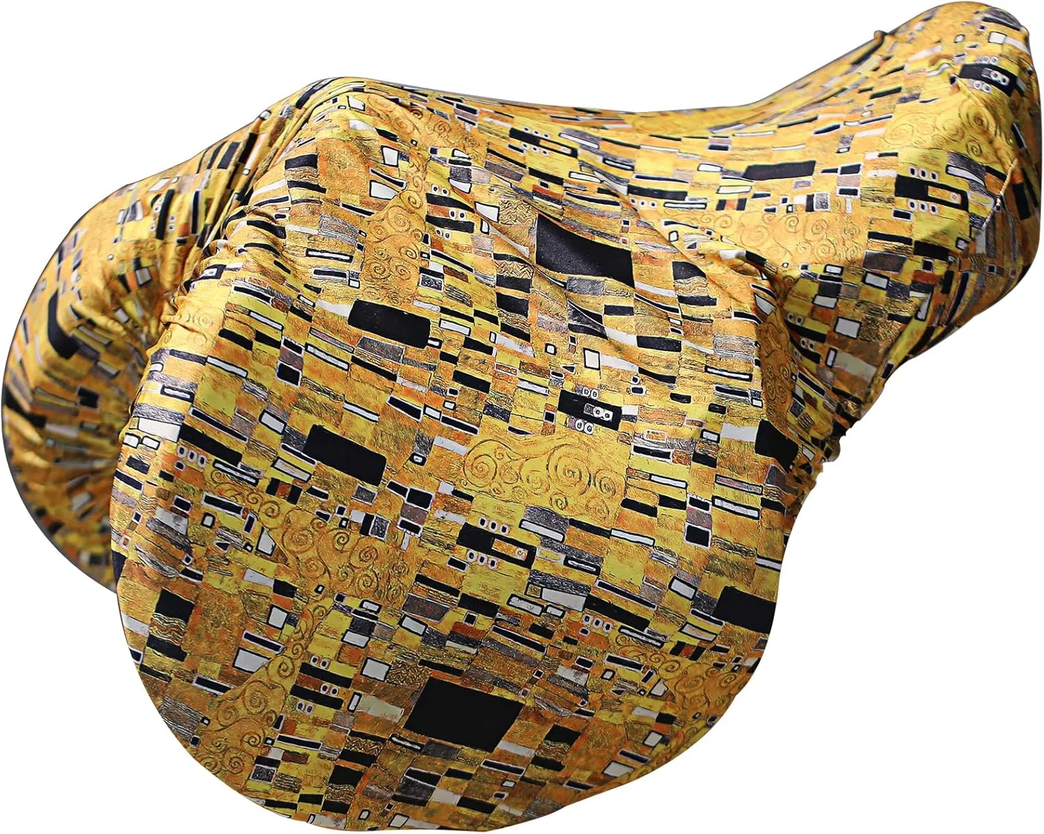 Harrison Howard Stretchy Saddle Cover Keep Saddle Scratch-and-Dust Free Multi-Prints Dressage Saddle Cover-Golden Shape