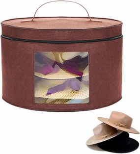 Hat Boxes for Women Storage & Men Hat Boxes With Lids - Large Capacity Hat Box Storage Round Box With Dust proof Lid Toy Storage