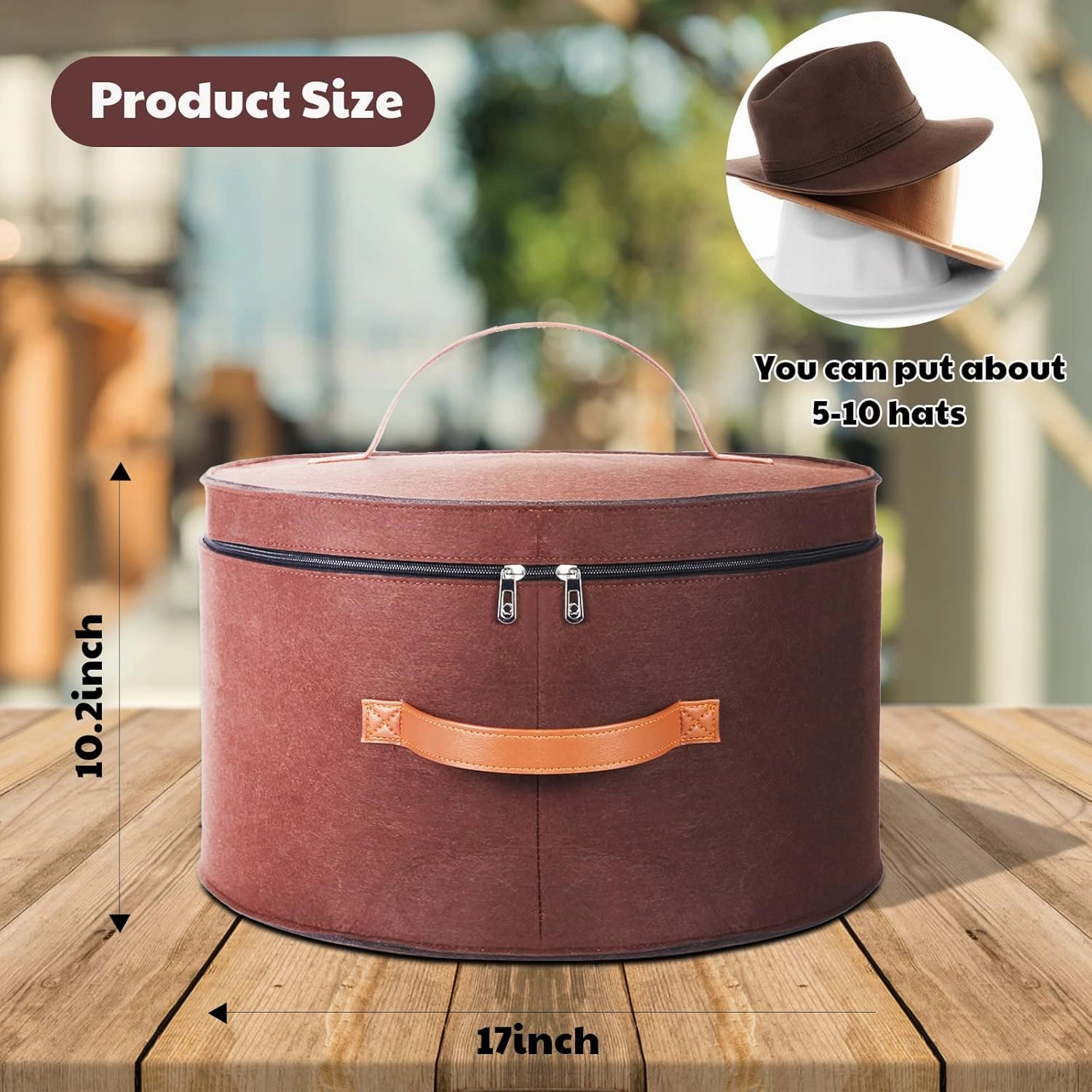 Hat Boxes for Women Storage & Men Hat Boxes With Lids - Large Capacity Hat Box Storage Round Box With Dust proof Lid Toy Storage