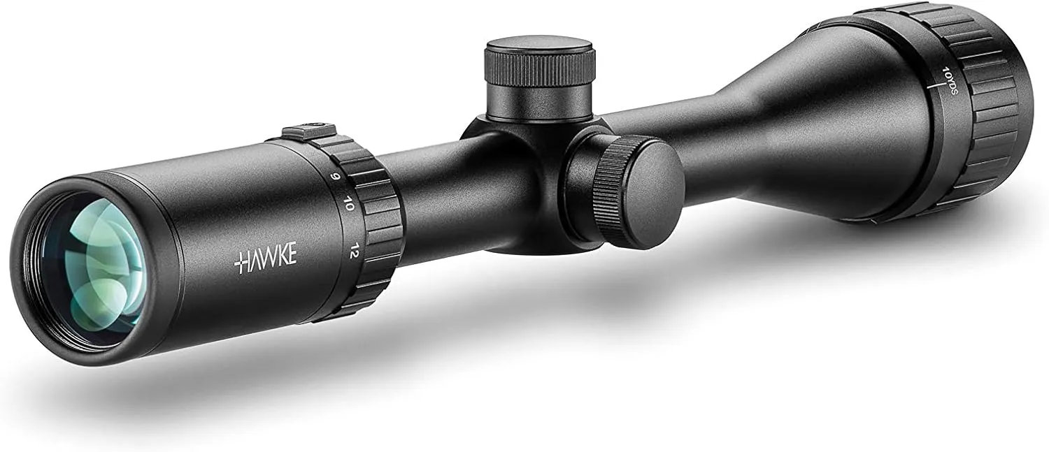 Hawke Hunting Precision H2 Optics Fast Focus Mil Dot Reticle Vantage 4-12x40 AO Riflescope with Match 1 Inch Ring Weaver Rail Mounts, 14141   22113