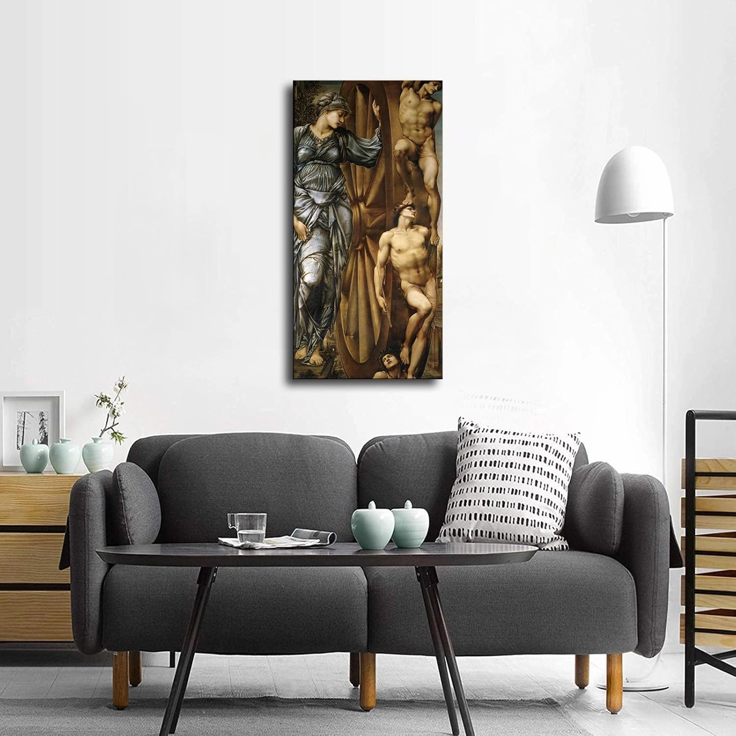 HD canvas print- Sir Edward Coley Burne Jones print artwork- The Wheel of Fortune poster wall art creative decoration suitable for living room office kitchen home decoration (12x24inch-Unframed)