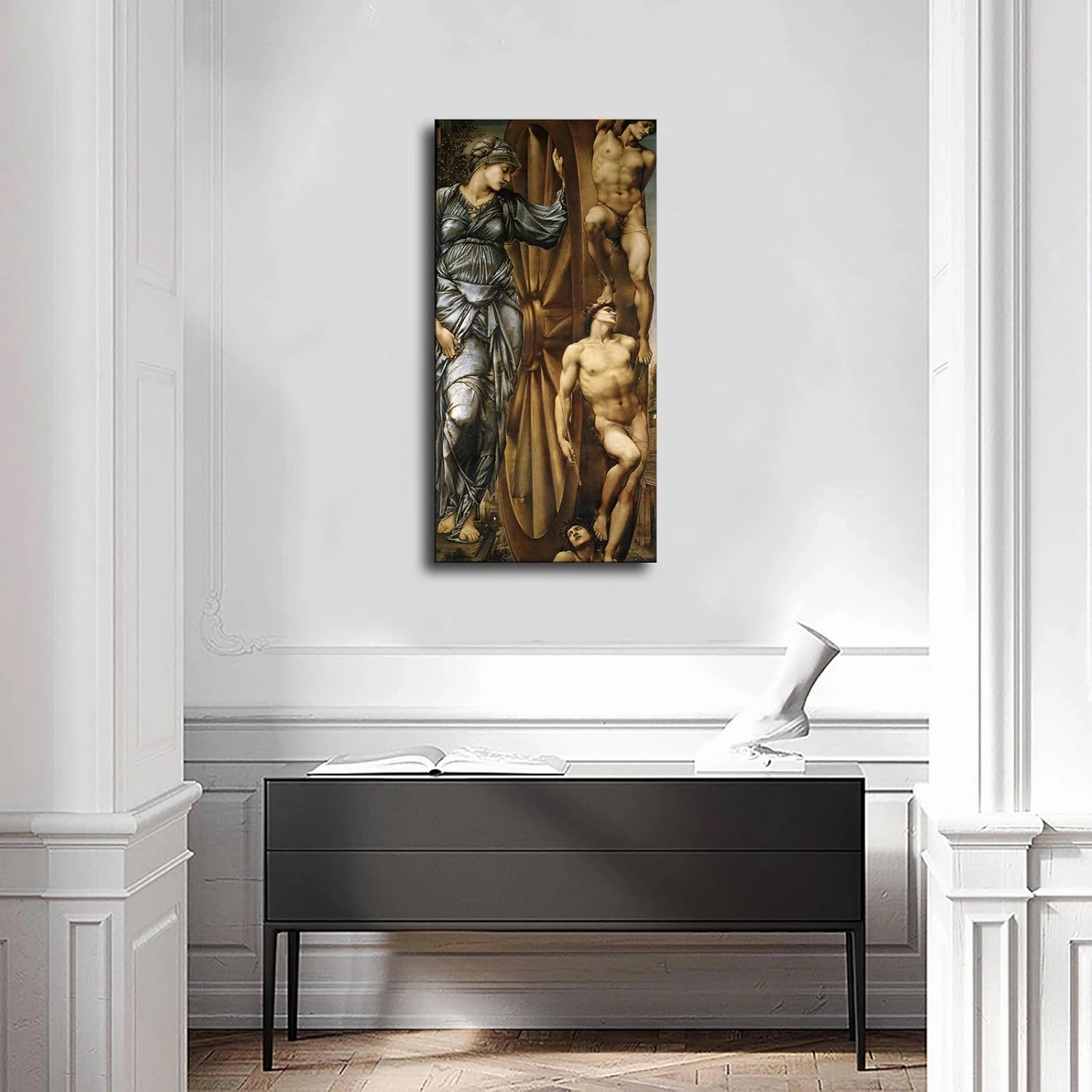 HD canvas print- Sir Edward Coley Burne Jones print artwork- The Wheel of Fortune poster wall art creative decoration suitable for living room office kitchen home decoration (12x24inch-Unframed)