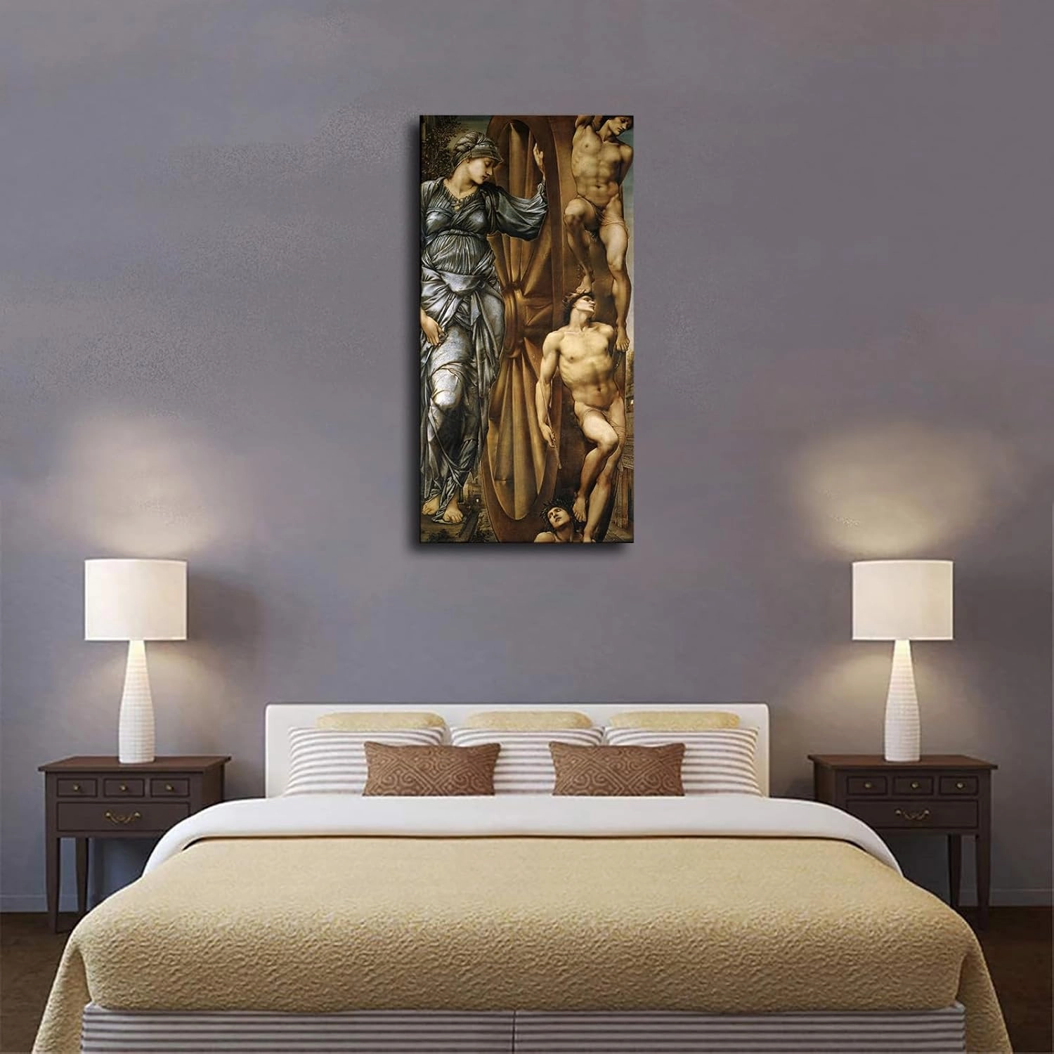 HD canvas print- Sir Edward Coley Burne Jones print artwork- The Wheel of Fortune poster wall art creative decoration suitable for living room office kitchen home decoration (12x24inch-Unframed)