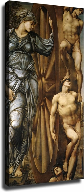 HD canvas print- Sir Edward Coley Burne Jones print artwork- The Wheel of Fortune poster wall art creative decoration suitable for living room office kitchen home decoration (12x24inch-Unframed)