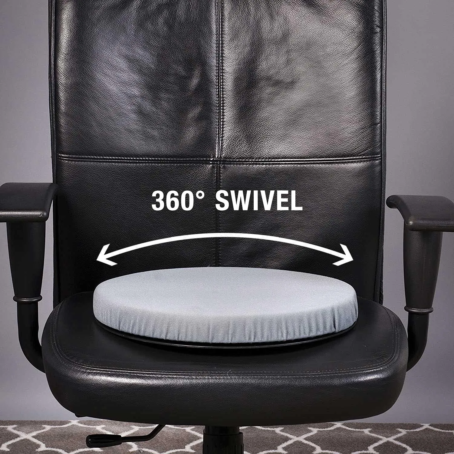 HealthSmart 360 Degree Swivel Seat Cushion, Chair Assist for Elderly, Swivel Seat Cushion for Car, Twisting Disc, Gray, 15 Inches in Diameter (Pack of 1)