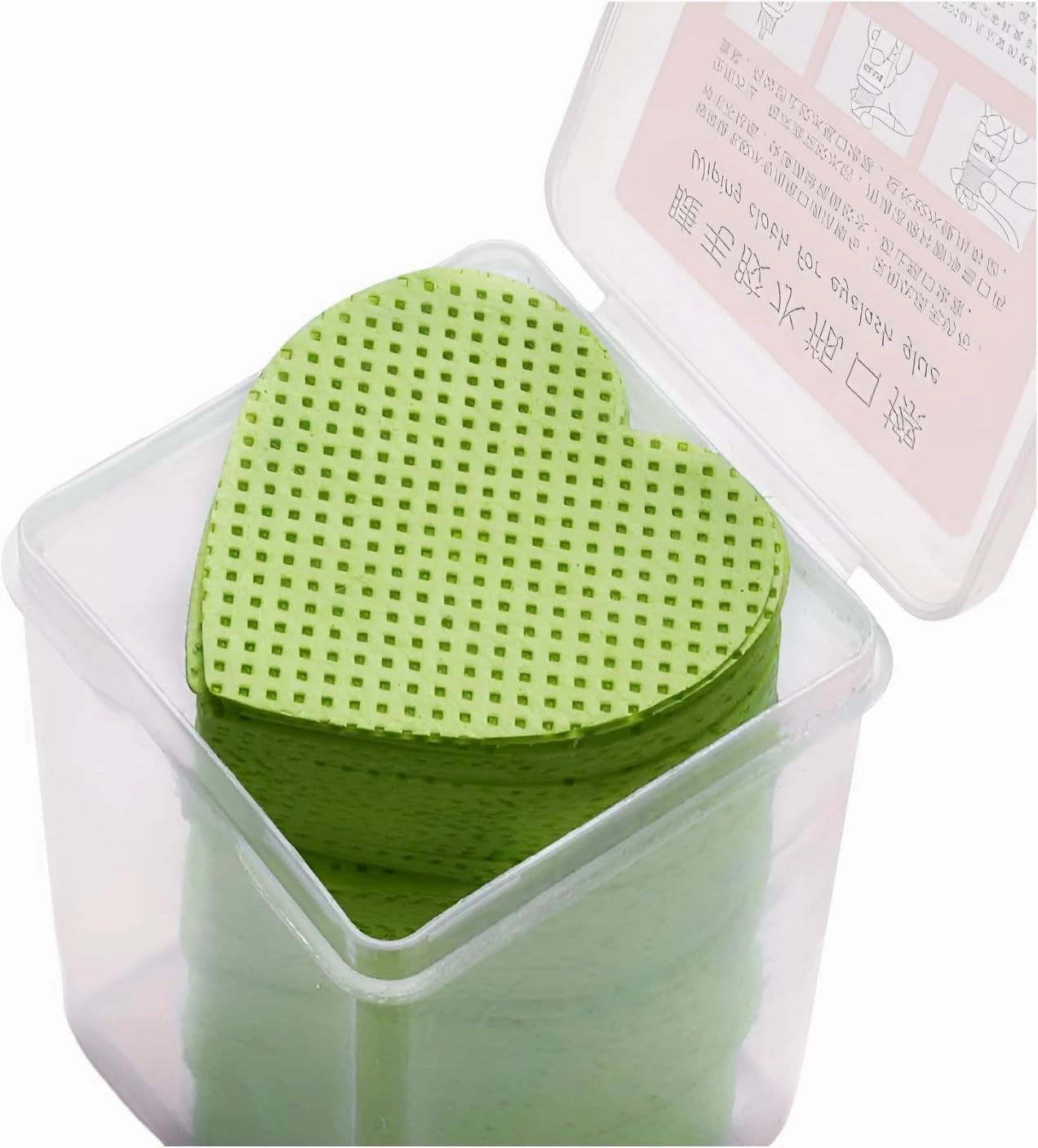 Heart Shape Nail Remover Wipes 200PCS – Lint-Free Non-Woven Pads for Gel Polish Removal, Eyelash Glue Wipe, Makeup Remover – Pink Disposable Nail Cleaning Pads for Manicure and Pedicure (Blue Heart)