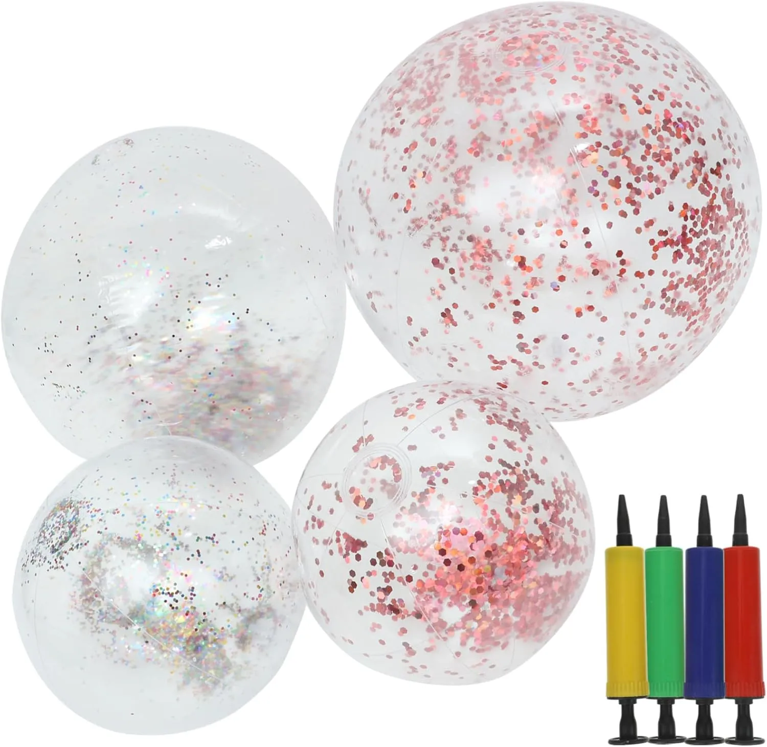 Hemoton 1 Set Inflatable Glitter Sequins Beach Ball Pool Balls for Parties Summer Fun and Backyard Activities Eye Catching Durable Design Random Color