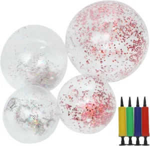 Hemoton 1 Set Inflatable Glitter Sequins Beach Ball Pool Balls for Parties Summer Fun and Backyard Activities Eye Catching Durable Design Random Color