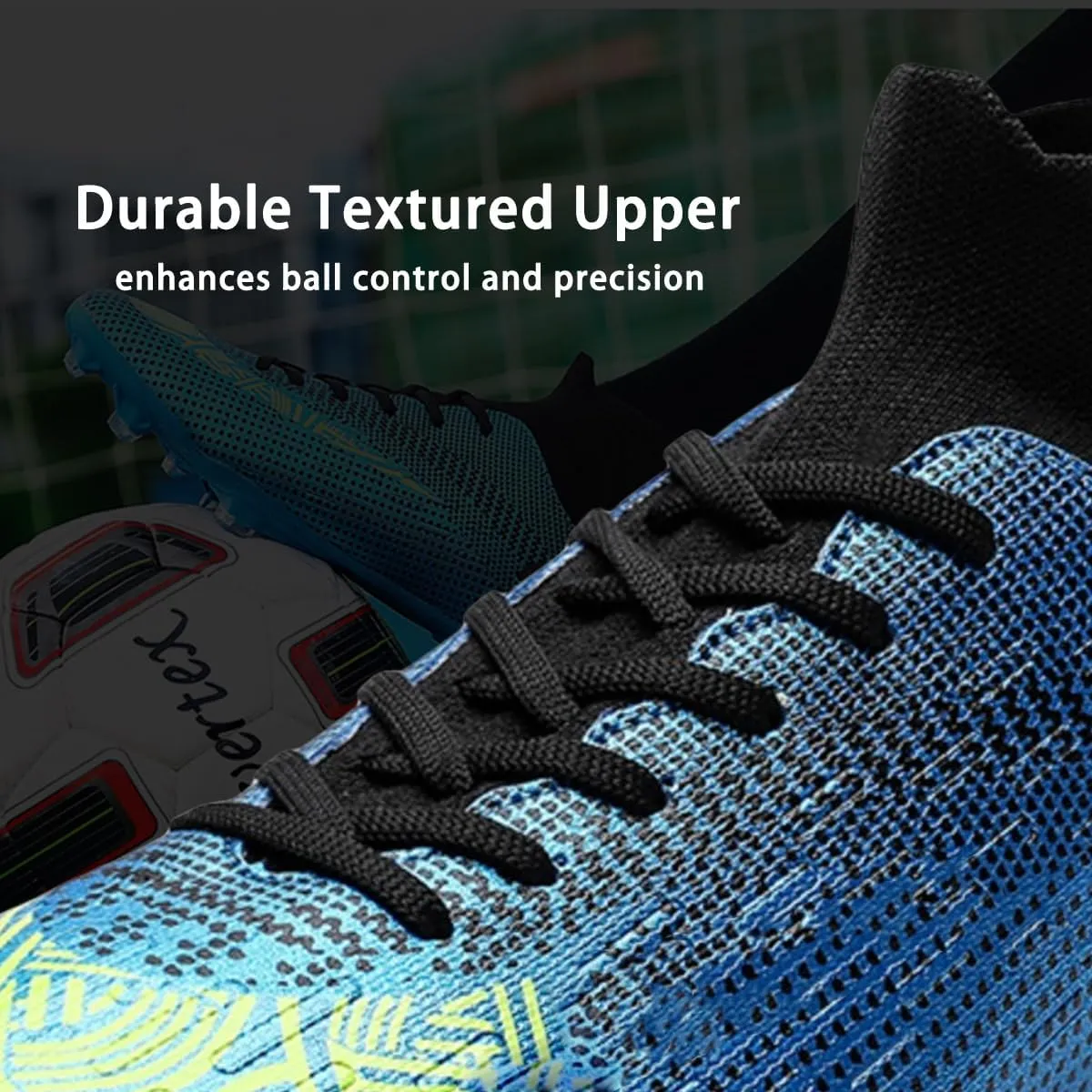 HESBITEUL Soccer Cleats Lightweight Durable: Firm Ground Football Shoes