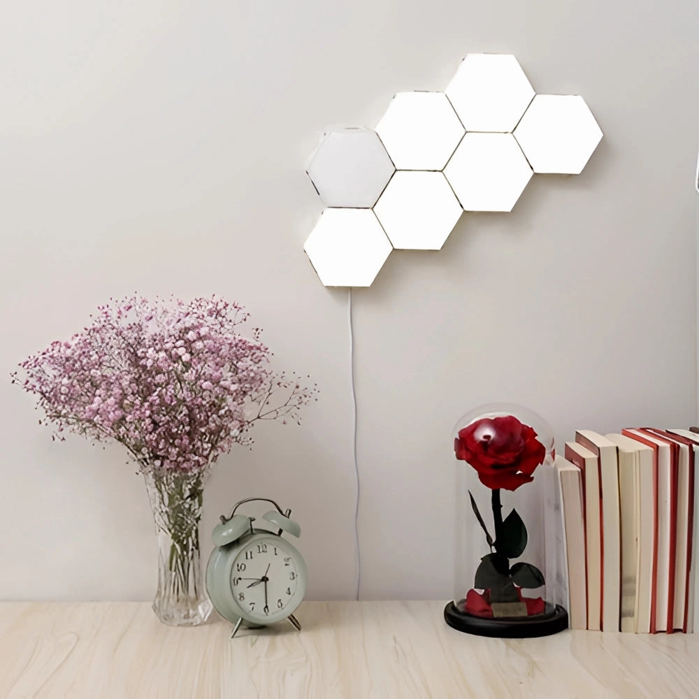 Hexagonal Modular Touch LED Wall Lights - Modern Customizable Panels
