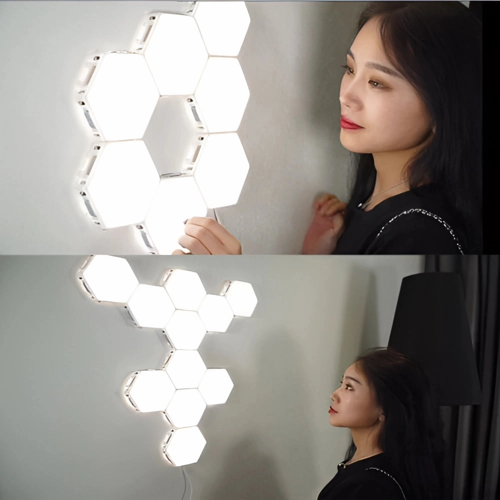 Hexagonal Modular Touch LED Wall Lights - Modern Customizable Panels