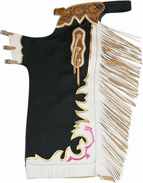 HILASON Bull Riding Genuine Leather Rodeo Western Chaps | Leather Bull Riding Chaps for Men and Women | Bull Riding Chaps | Western Chaps Leather | Unisex Riding Chaps