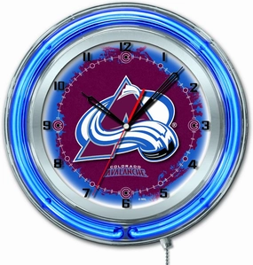 Holland Bar Stool Co. Colorado Avalanche 19" Double Neon Wall Clock