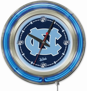 Holland Bar Stool Co. University of North Carolina 15" Double Neon Wall Clock