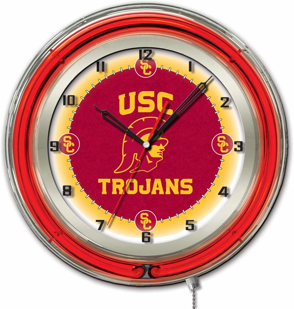 Holland Bar Stool Co. University of Southern California 19" Double Neon Wall Clock