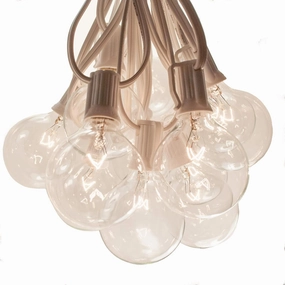 Hometown Evolution, Inc. 100 Foot White Globe String Lights - 105 G50 Clear 2" Bulbs (5 Extra) - White Wire - for Weddings, Bistro, Cafe, Market and Tent Lighting