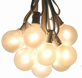 Hometown Evolution, Inc. 25 Foot G50 White Pearl Wedding String Lights with White Wire and G50 2 Inch 7 Watt Globe Bulbs for Parties, Patios, Backyards, Tents and More