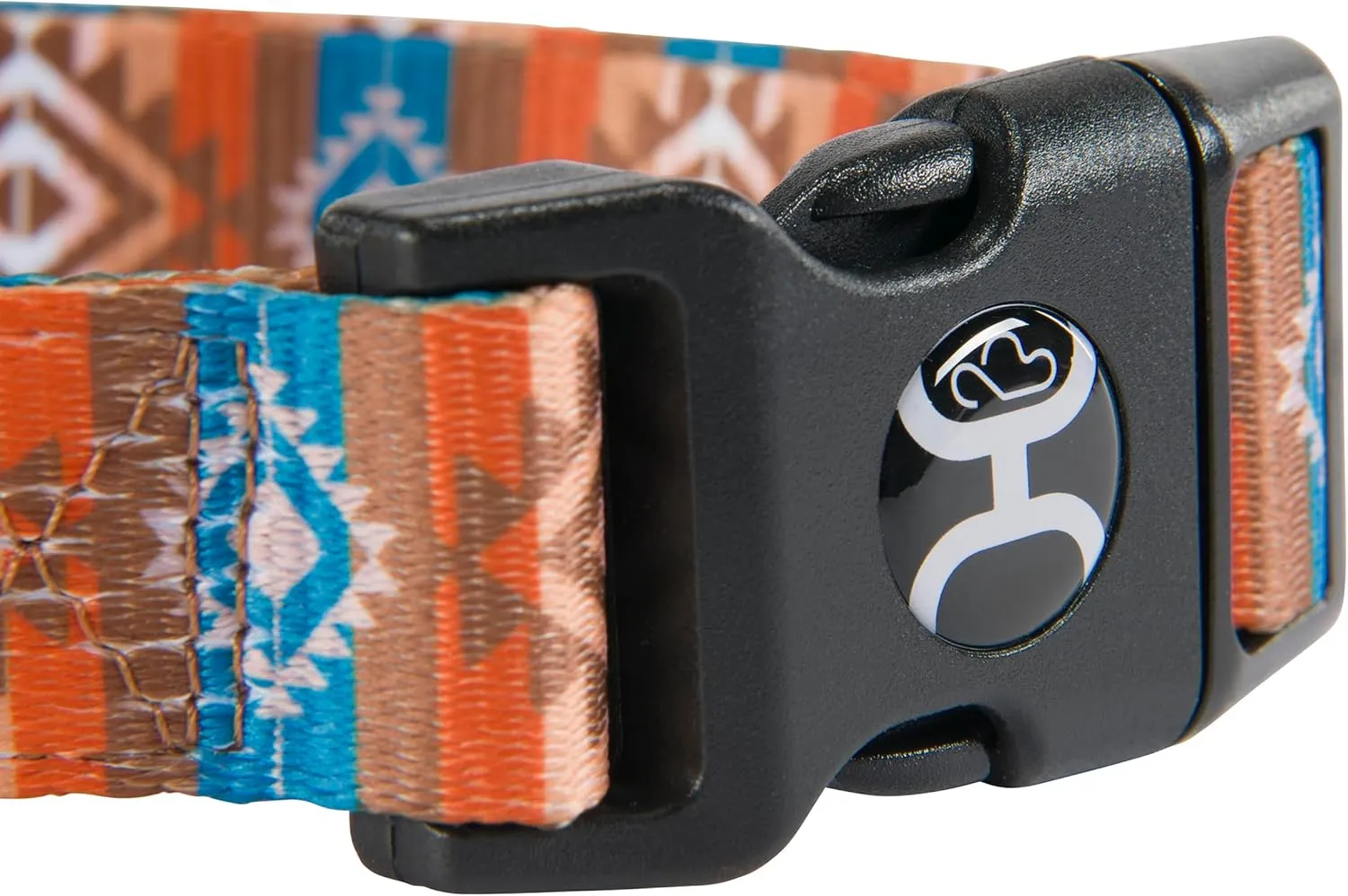 Hooey Nomad Dog Collar, Durable Polyester Webbing Collar with Graphic-Inspired Prints, Dirty Turq, Medium