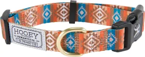 Hooey Nomad Dog Collar, Durable Polyester Webbing Collar with Graphic-Inspired Prints, Dirty Turq, Medium