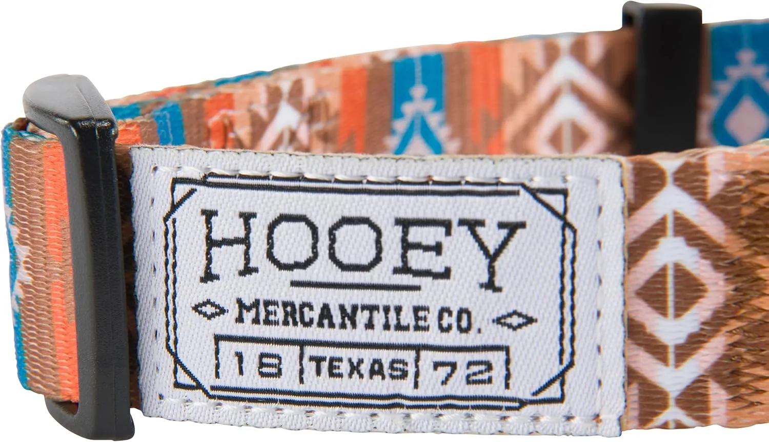 Hooey Nomad Dog Collar, Durable Polyester Webbing Collar with Graphic-Inspired Prints, Dirty Turq, Medium