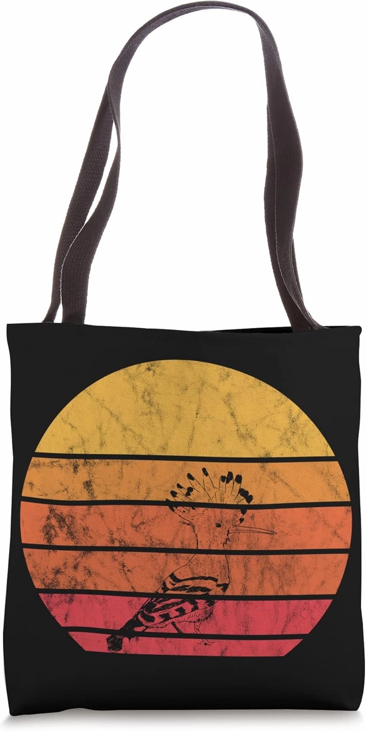 Hoopoe Retro Vintage Sunset Hoopoes Bird Lover Songbird Tote Bag