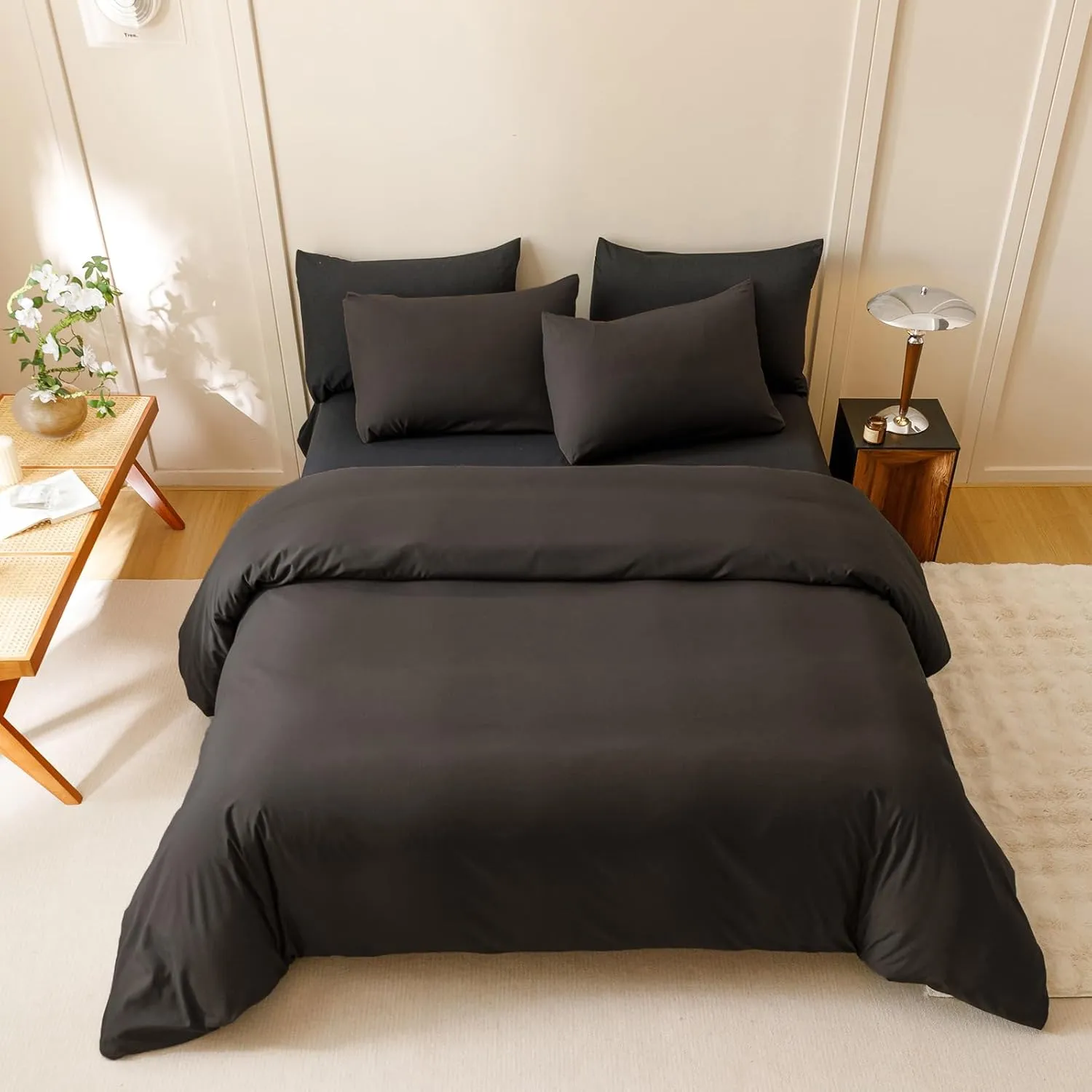Houseri Dark Brown Comforter Set King 3 Piece Dark Chocolate Bedding King Size Lightweight Black Coffee Bed Set Soft Comfy Quilt Blanket King