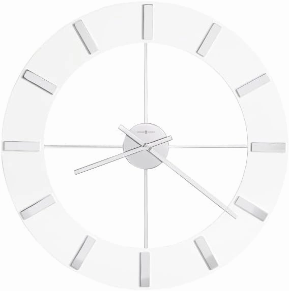 Howard Miller Bates Wall Clock II 549-476 – 30” Oversized High-Gloss White Finish with Quartz Movement