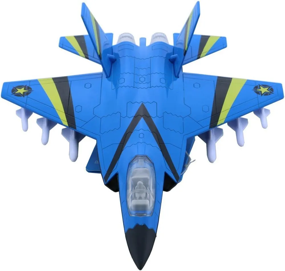HSOMiD Alloy Planes/Airplane/Aircraft Toy with Pull Back Stealth Bombers and Fighter Planes Black (Blue)