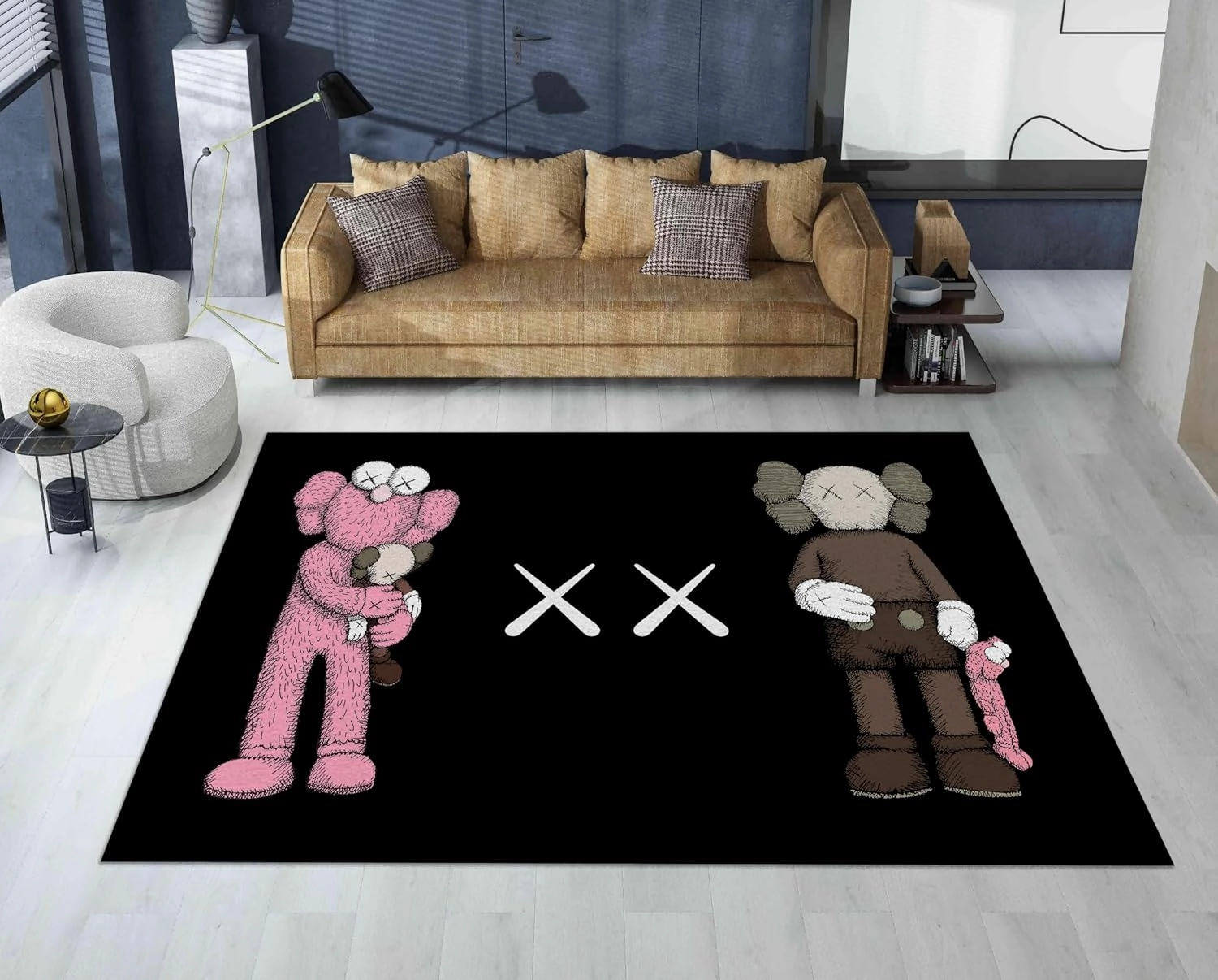 Hypebeast Area Rug Cartoon Decorative Rug Modern Abstract Art Pop Carpet Hypebeast Lover Floor Mat for Living Room Bedroom Playroom Home Decor Rug 3.3' x 5'