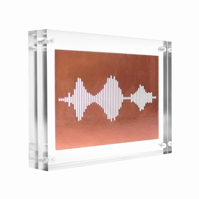 I LOVE YOU Sound Wave Prints - Bronze Foil Soundwave Art in Acrylic Frame Gift for 8th Wedding Anniversary, Birthday, Valentines Mothers Fathers Day Gift