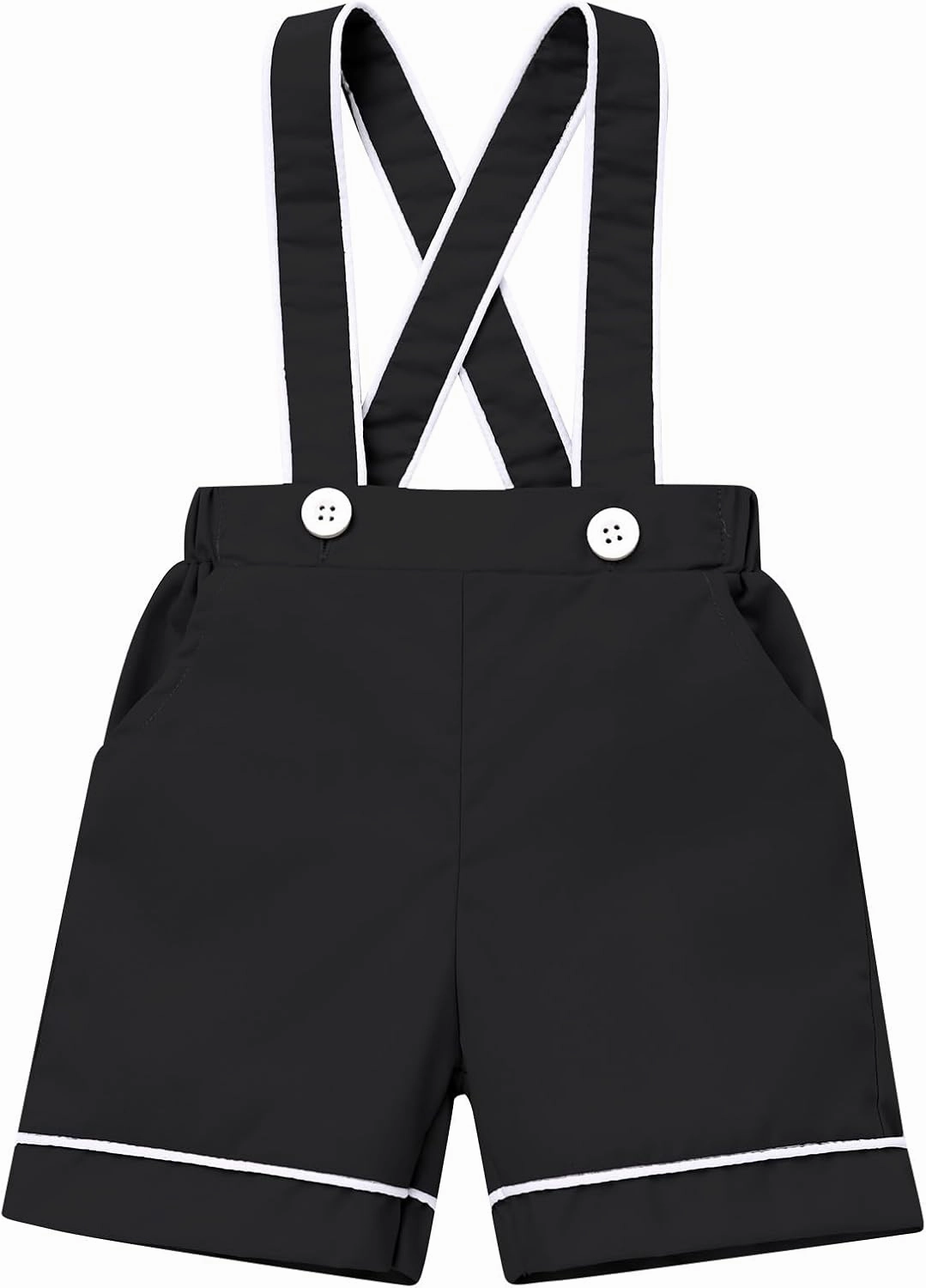 IMEKIS Toddler Baby Boy Baptism Christening Outfit Bowtie Dress Shirt Suspenders Shorts Birthday Wedding Party Suits