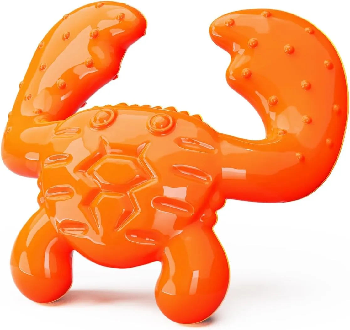 Indestructible Dog Chew Toy – Crab-Shaped Tough Nylon for Aggressive Chewers, Teeth Cleaning, Bacon Flavor, Anxiety Relief, Durable Chew Toy for Large Dogs