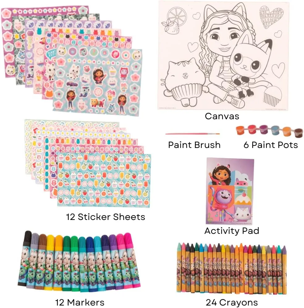 Innovative Designs Gabbys Dollhouse Creative Coloring Canvas Painting and Activity Set for Kids, 1000  pcs