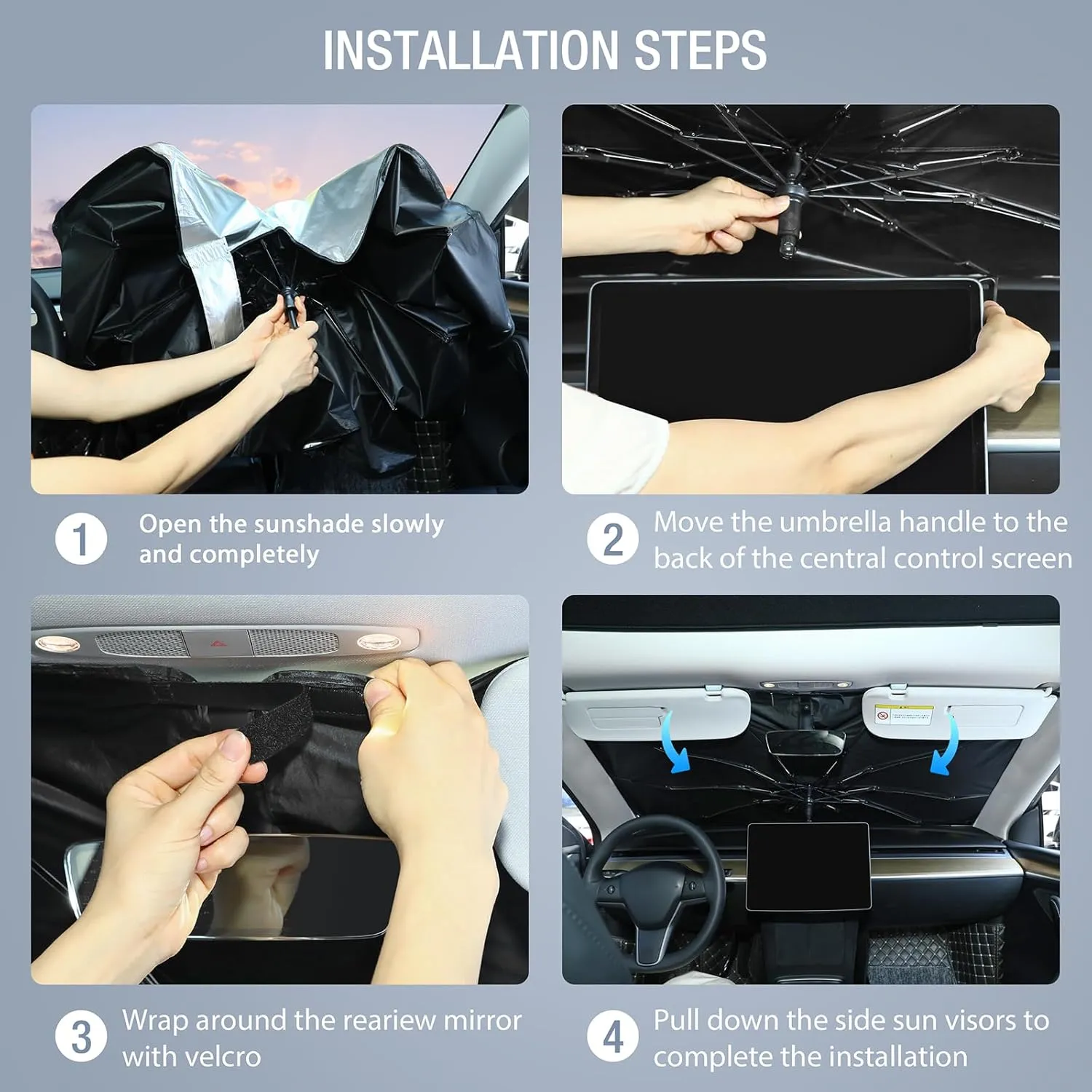INSAUTO Windshield Sun Shade Umbrella for Honda Civic 2016-2021, Foldable Front Windshield Sunshade with Storage Bag, Block Out UV Rays & Heat, Keep Car Cool