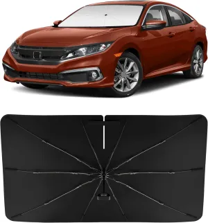 INSAUTO Windshield Sun Shade Umbrella for Honda Civic 2016-2021, Foldable Front Windshield Sunshade with Storage Bag, Block Out UV Rays & Heat, Keep Car Cool