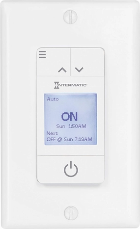 Intermatic ST700W Ascend 7-Day in-Wall Programmable Timer - Automatic Astronomic Control, Intuitive Setup - Modern Sleek Design, Automatic DST Adjustment, Versatile 42-Event Scheduling