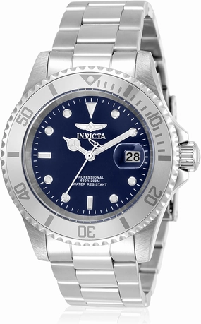 Invicta 40mm Men's Pro Diver Blue Dial Silver Tone Stainless Steel Watch 34023