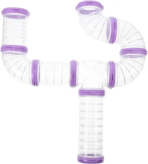 iplusmile Hamster Tubes Set, DIY Hamster Tunnel Adventure External, Connection Track Tunnel Rat Toy Hamster Cage Accessories to Expand Space for Hamster Small Animals, Purple