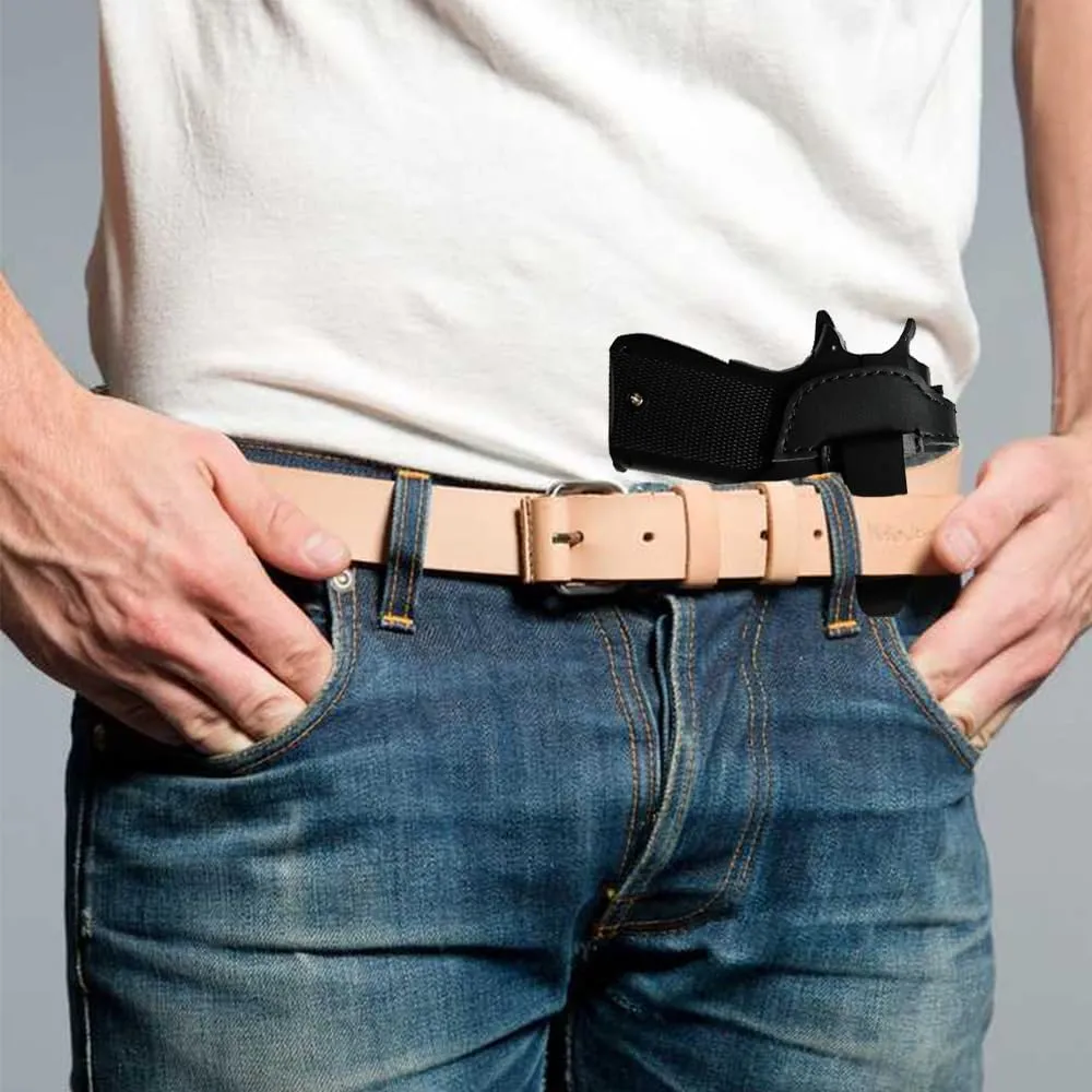 IWB Leather Holster for Full-Size/Compact Pistols Genuine Leather Gun Holster for Glock17/19/26/43 SigSauerP220/P226/P229/P239/P250 SpringfieldHellcat XD/XDS/XDM