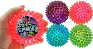 JA-RU Light Up Ball (4 Balls) Rubber Spiky Balls for Kids. Stress Relief Toy Autism Sensory Products. Dog Chew Toy Bulk Birthday Party Favors, Goodie Bag Stuffers. 699-4s