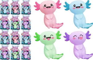 JA-RU Ugly Cute Axolotl Squishy Toy (12 Pack) – Squishy Axolotl Toys for Kids, Super Stretchy Stress Relief Toy, Bulk Axolotl Party Favors & Classroom Prizes. 4743-12s